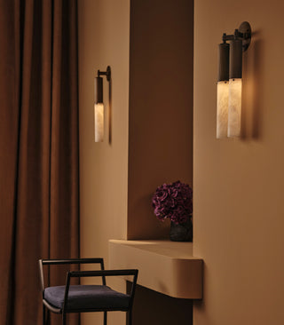 Flume Alabaster Double Wall Light