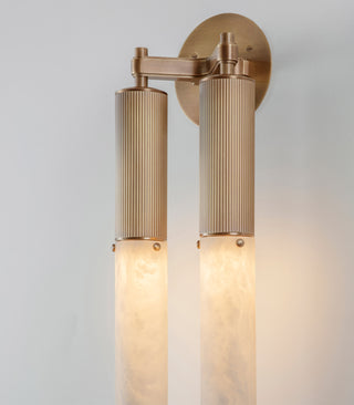 Flume Alabaster Double Wall Light