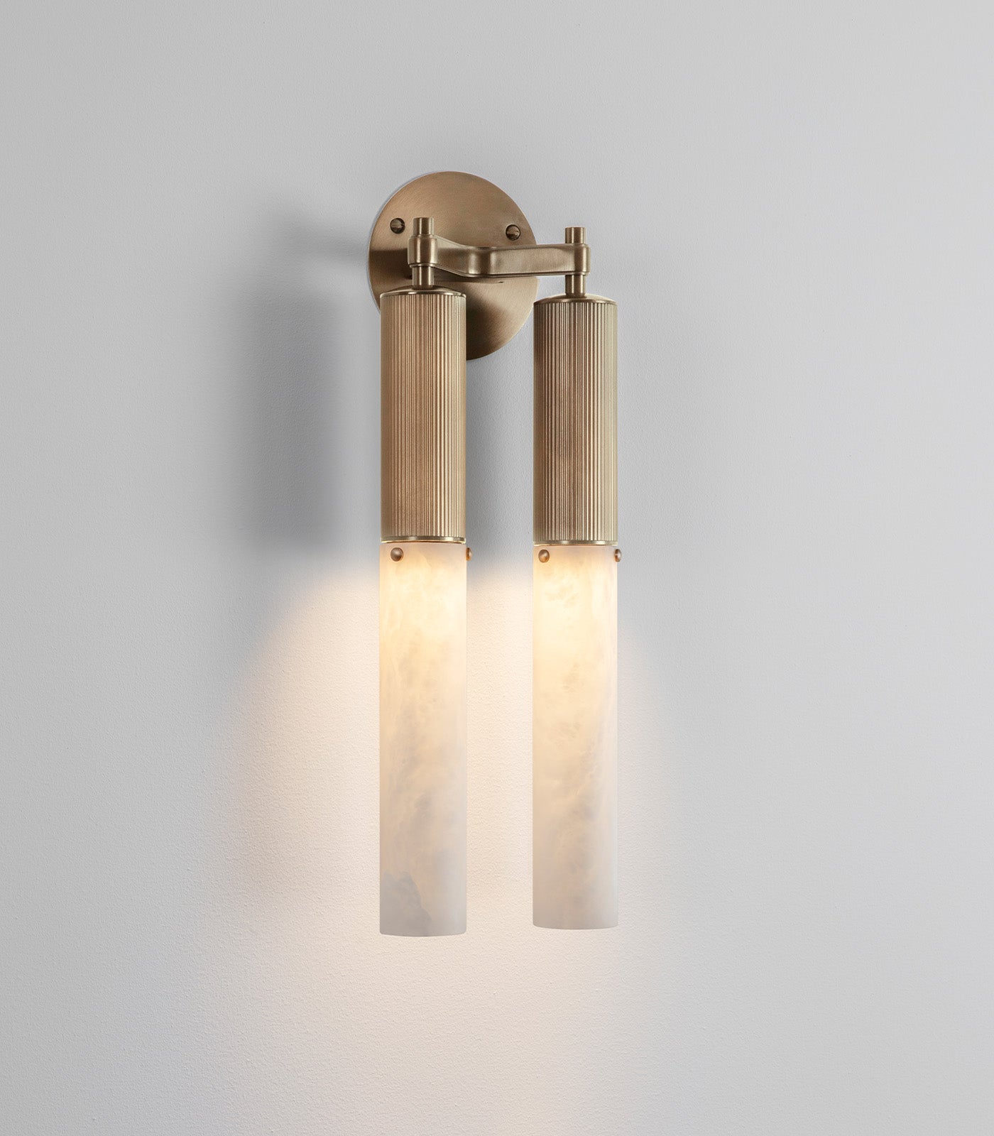 Flume Alabaster Double Wall Light