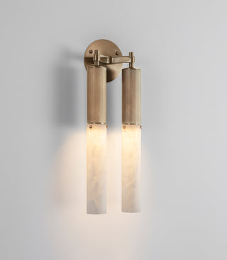 Flume Alabaster Double Wall Light
