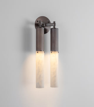 Flume Alabaster Double Wall Light