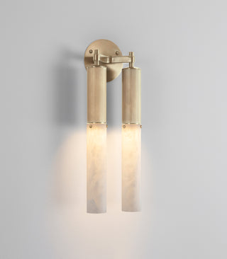 Flume Alabaster Double Wall Light