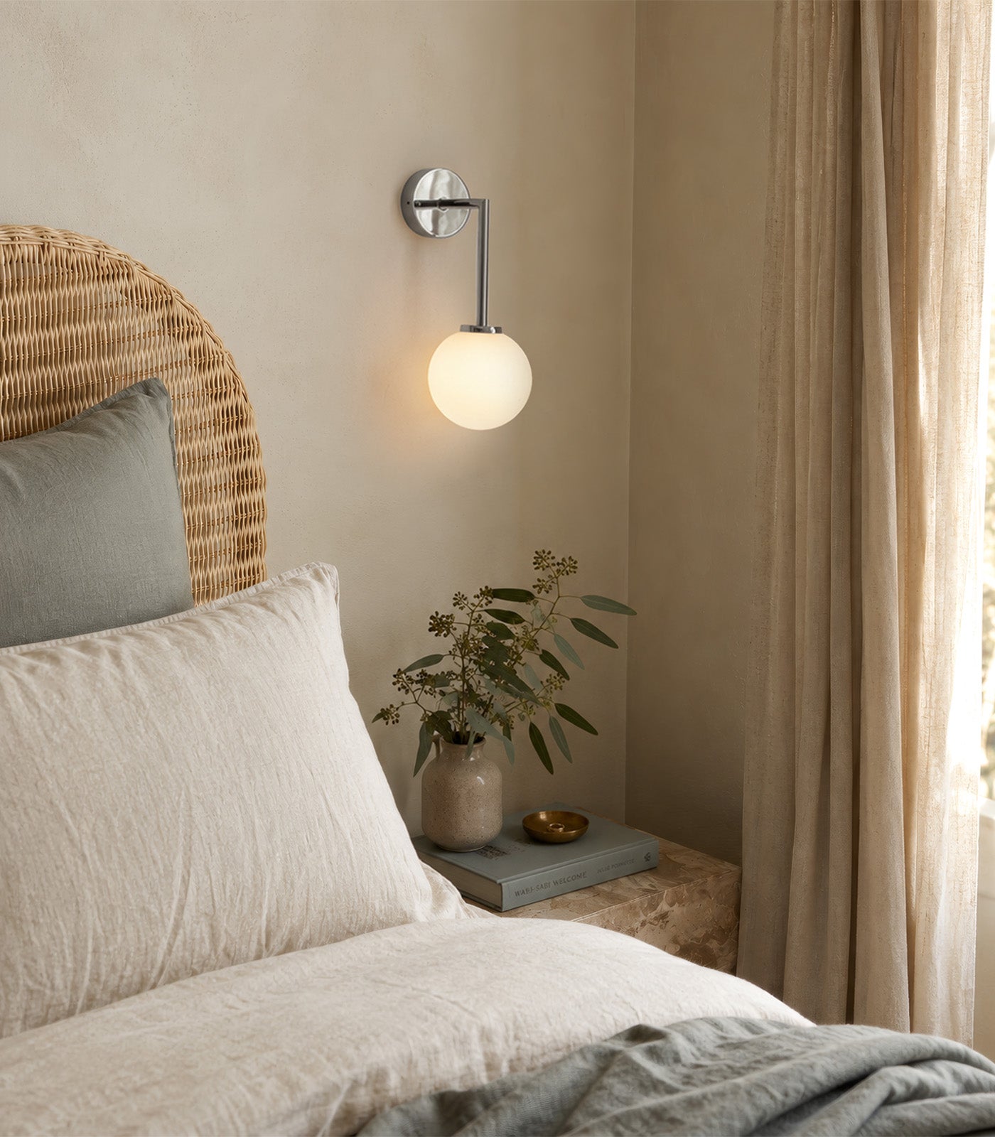 Orb Long Arm Wall Light