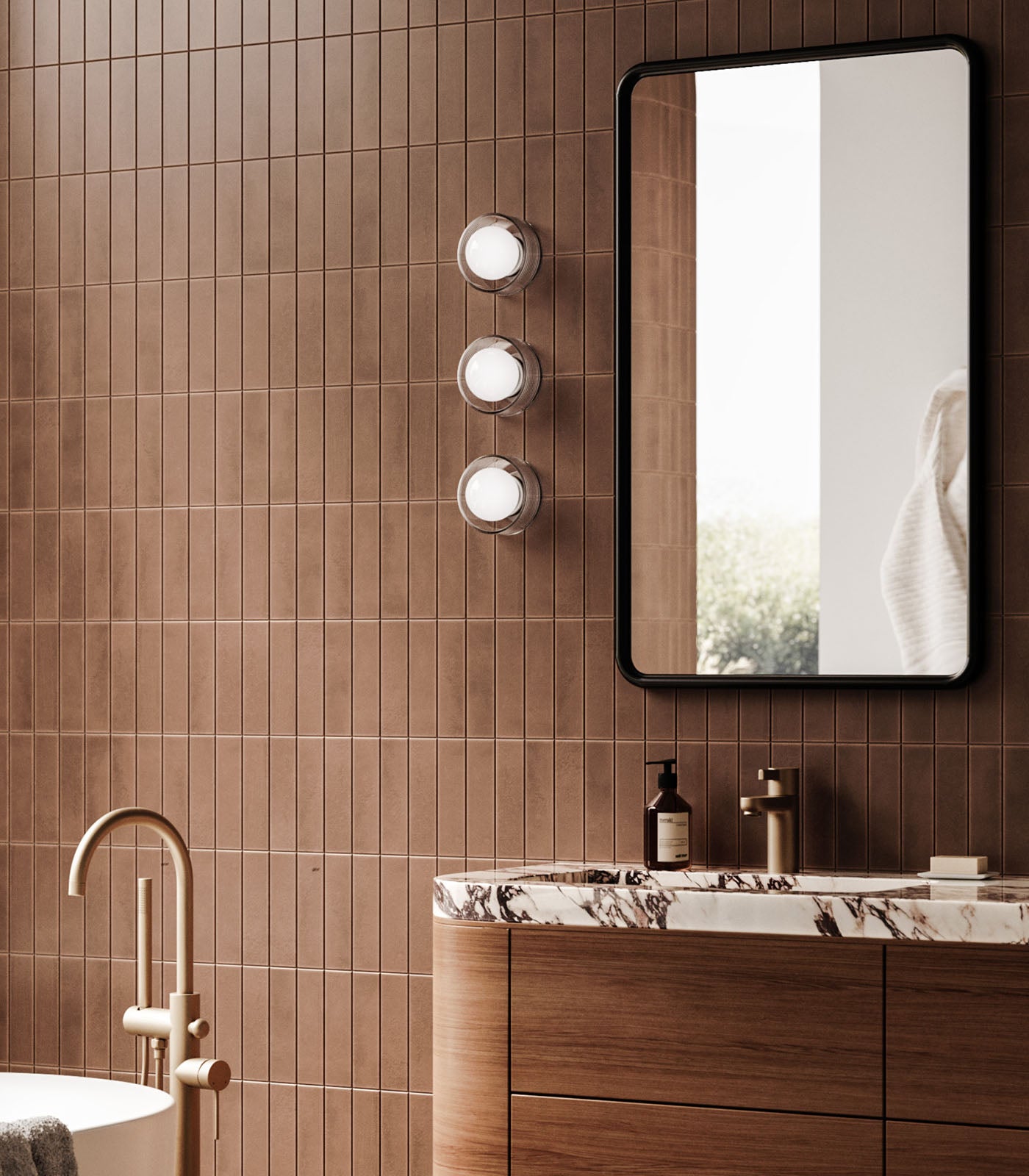 Orb Sur Ribbed Wall Light