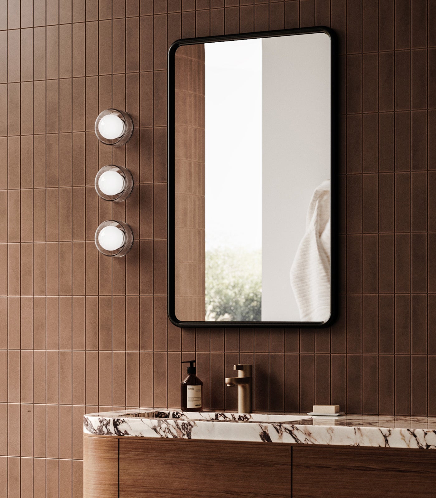 Orb Sur Ribbed Wall Light