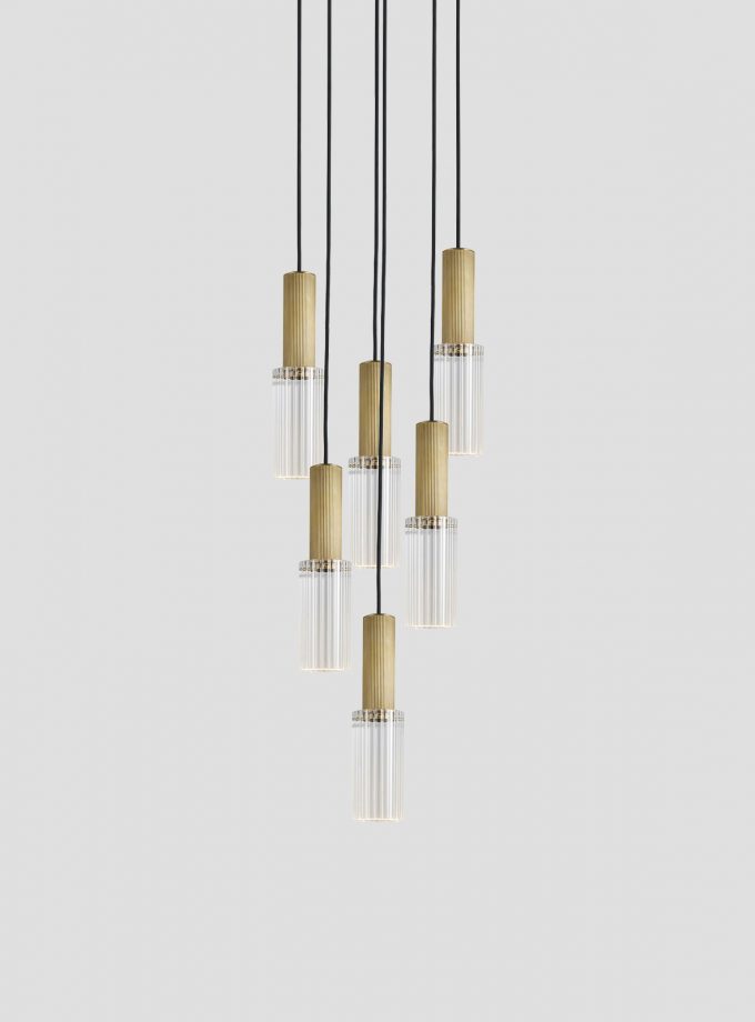 Flume Large 6lt Pendant Light by J.Adams & Co.