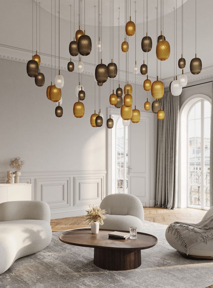 Metamorphosis Gold Pendant Light by Bomma